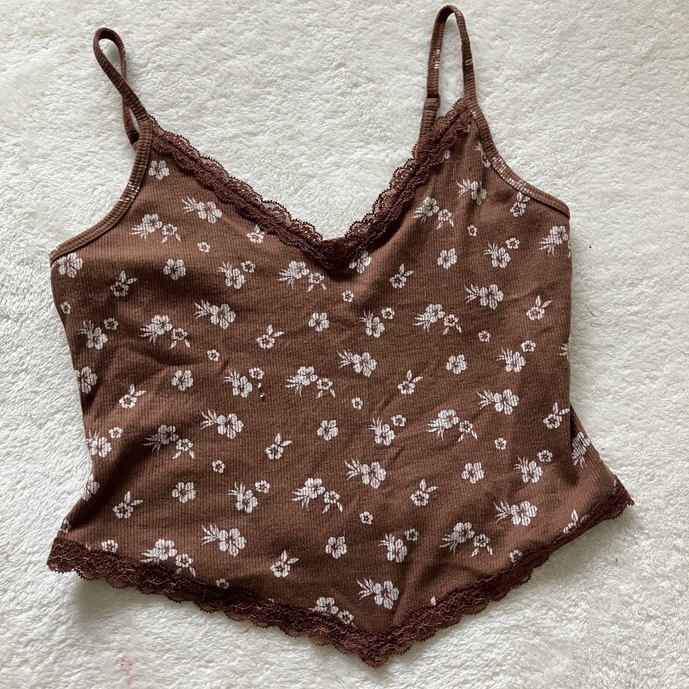 Hollister brown tank top